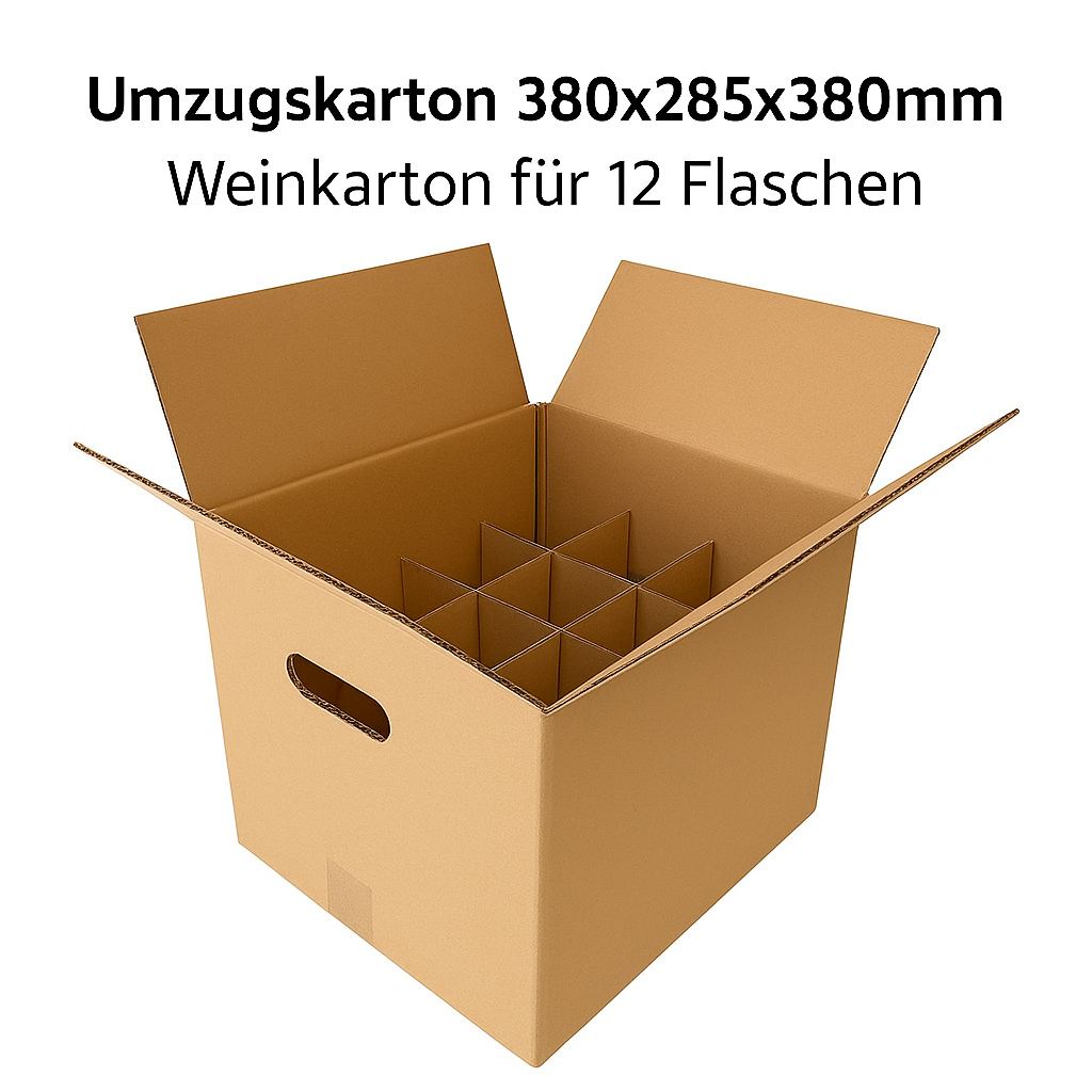 Weinkarton mit Einlage – Umzugskarton für Flaschen Schweiz