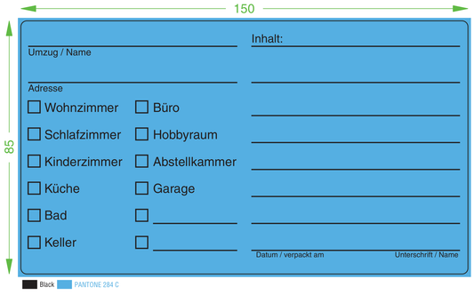 Umzugs-Etiketten 100 x 150mm (Inhalt 50 Stk.)