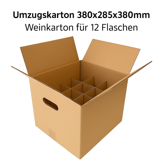 Umzugskarton Weinkarton - braun 380x285x380mm